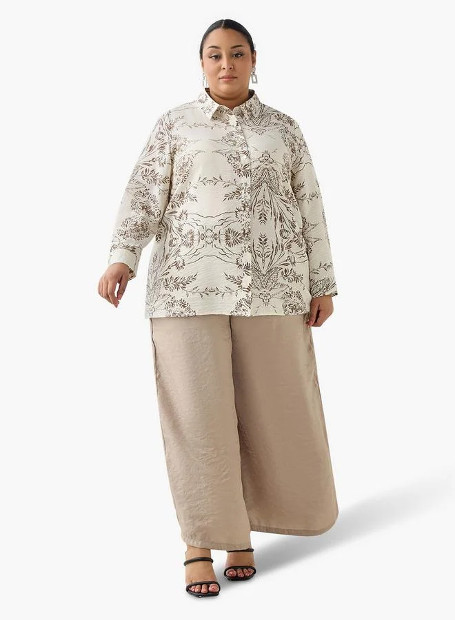  أولا بوبكن Ulla Popken Relaxed Fit Viscose Printed Shirt